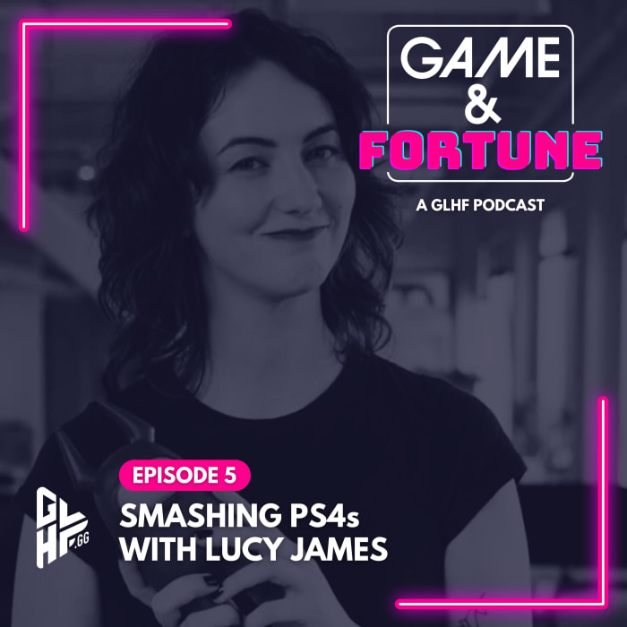 GLHF Podcast cover with Lucy James.