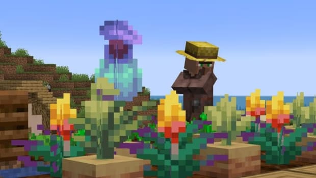 Minecraft Villager with Torchflowers