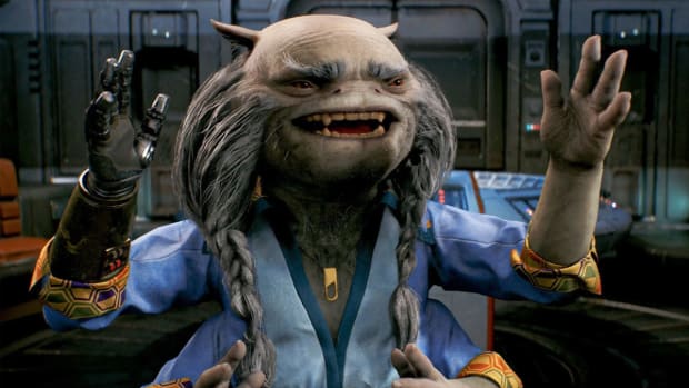 Star Wars Jedi: Survivor character Greez, a hairy alien with four arms.