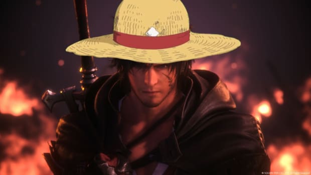 Clive wearing Luffy's Straw Hat