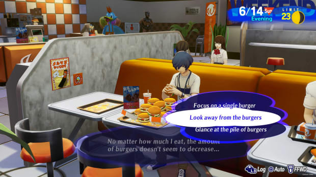 Persona 3 Reload burger challenge