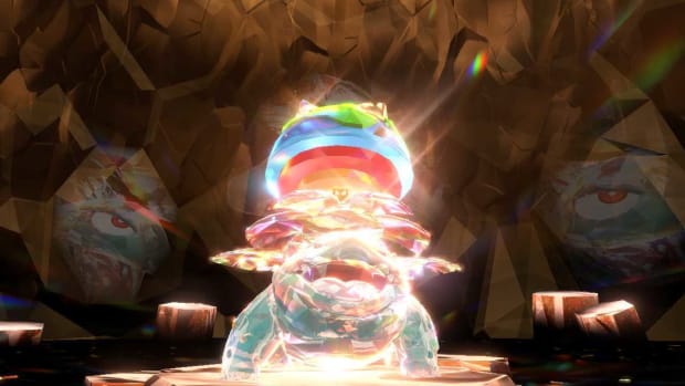 The Mighty Venusaur as it appears in Pokemon Scarlet and Violet's latest Seven-Star Tera Raid events, with a Ground Tera type.