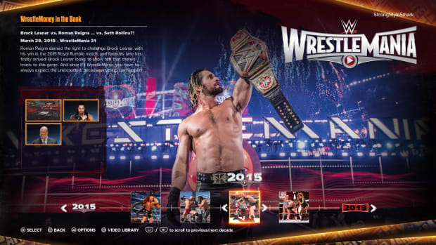 WWE 2K24 Showcase menu