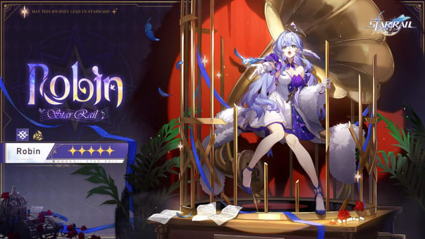 Honkai: Star Rail Robin reveal artwork showing her performing a song on a stage.
