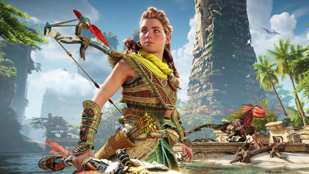 Horizon Forbidden West's Aloy, wearing her signature armor with a bow on her back