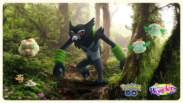 Pokémon Go Verdant Wonders event poster showing Zarude and other Pokémon in a forest.