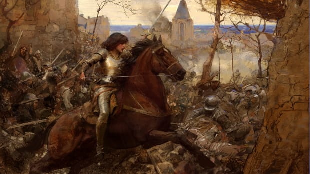 Age of Empires 4 artwork showing Jeanne d'Arc.