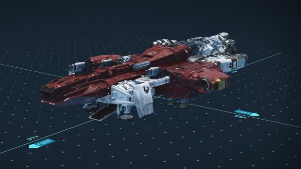 Starfield ship building screenshot.
