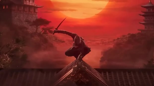 Assassin's Creed Red trailer screenshot of a warrior on the roof of a building.