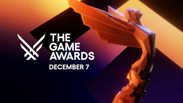 The Game Awards 2023 poster showing its airing date and a trophy.