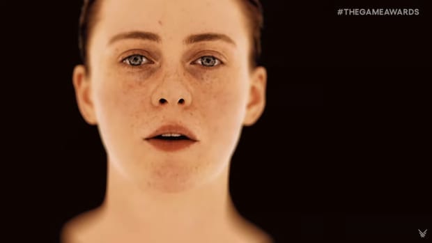 OD trailer screenshot showing a woman's face on top of a black background.