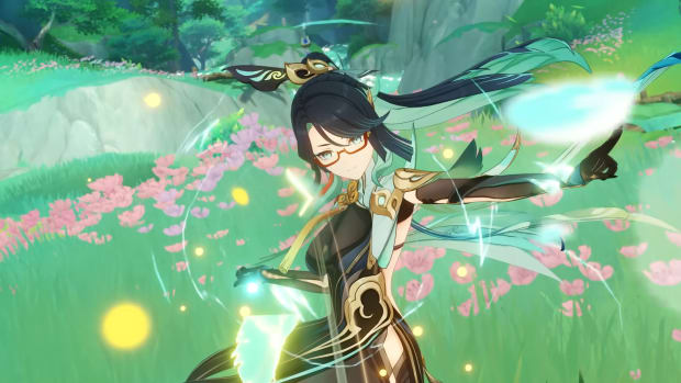 Genshin Impact screenshot of Xianyun in battle.