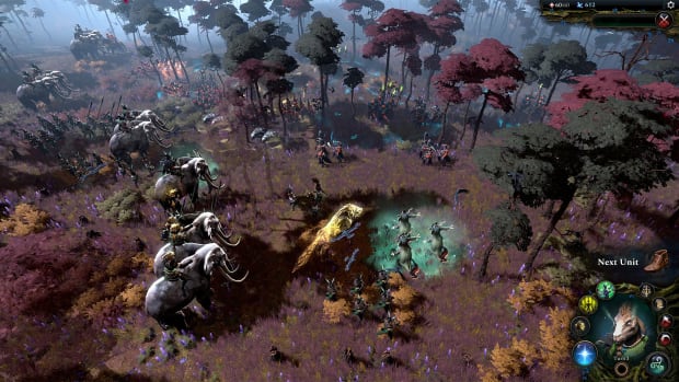 Age of Wonders 4 Primal Fury armies clashing screenshot.