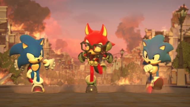 Sonic Forces Modern Sonic, Classic Sonic, and player OC