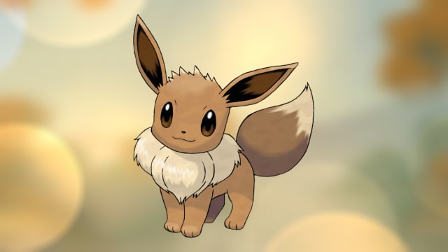 Eevee on the Pokémon Go Normal-type background.