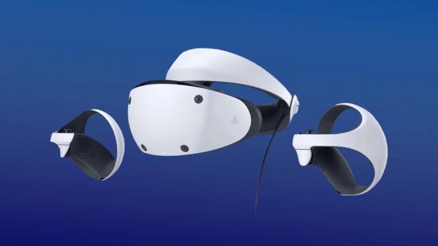 Sony PSVR 2 headset and controllers.