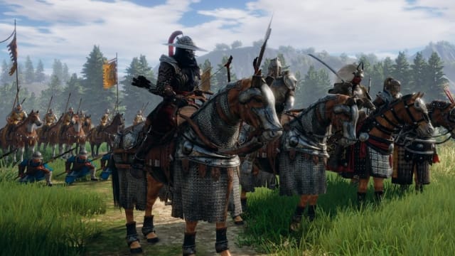 Conqueror's Blade screenshot of armored riders.