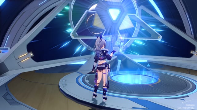 Honkai: Star Rail Silver Wolf in front of the Simulated Universe.