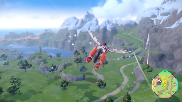Pokemon SV DLC Flying on Koraidon's back in Paldea