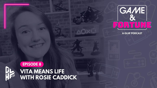 Rosie Caddick on the cover of GLHF's Game & Fortune podcast.