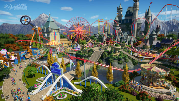 Planet Coaster massive park with many rides and attractions