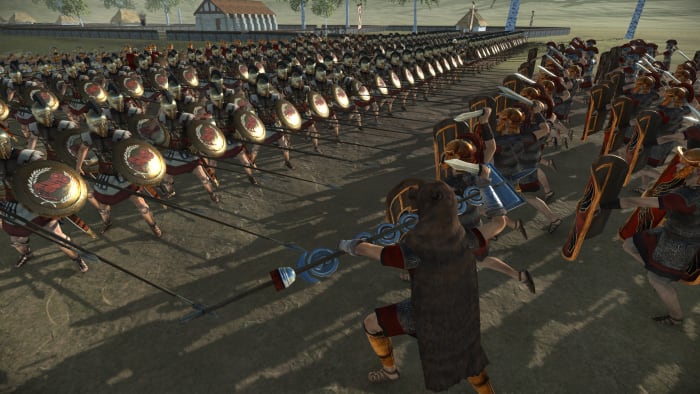 Two ancient armies clashing.