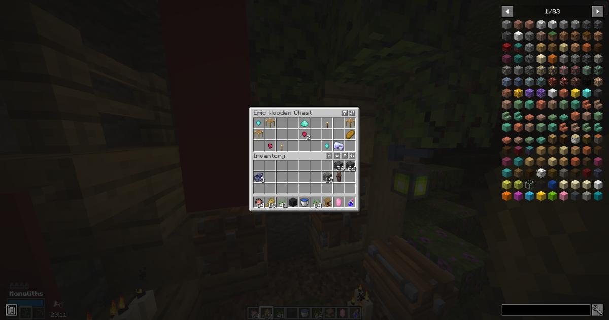 Minecraft Vault Hunters the inside of a chest in a vault