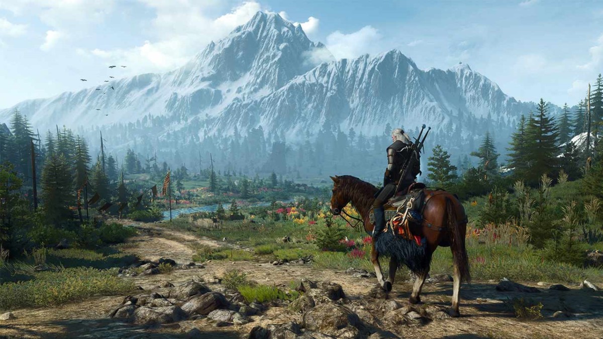The Witcher Geralt on his horse.