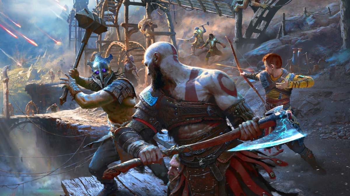 God of War Ragnarok Kratos fighting with Atreus