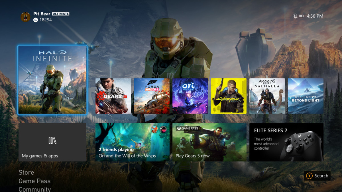 Xbox Series X/S Home menu