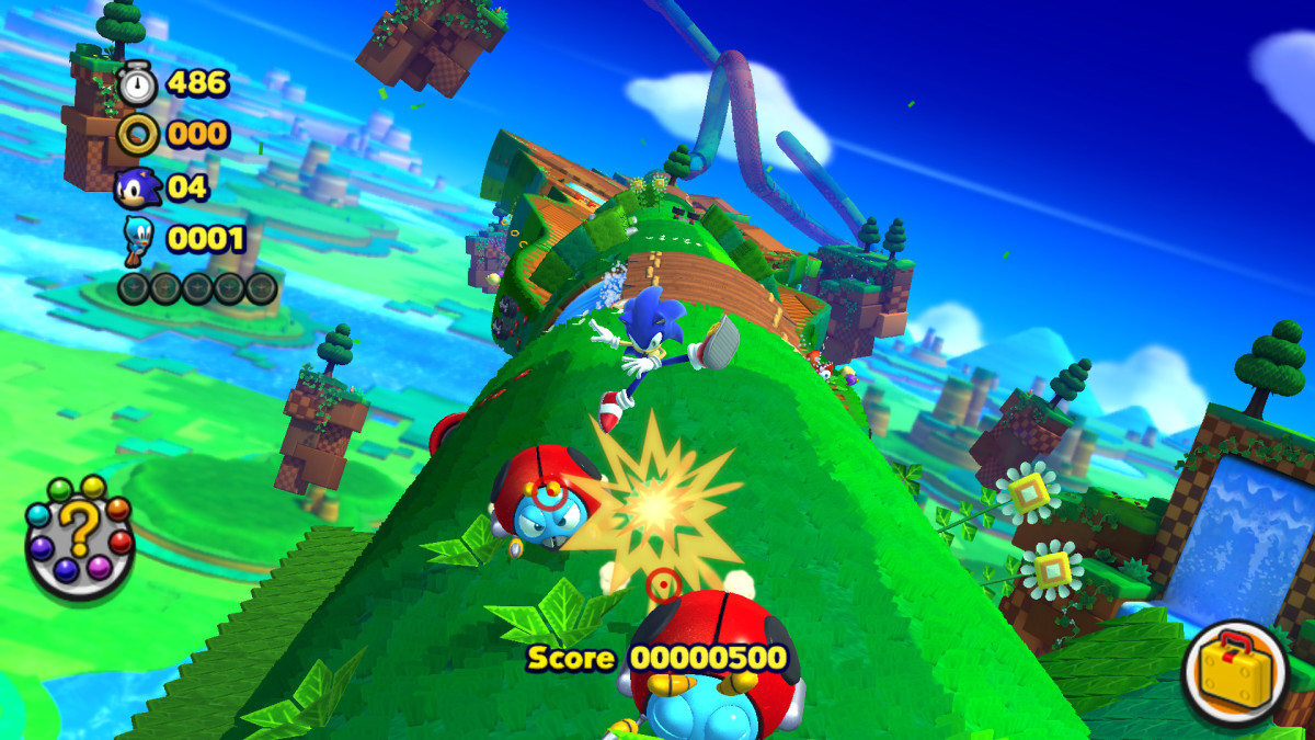 Sonic Lost World Sonic tricking off an enemy