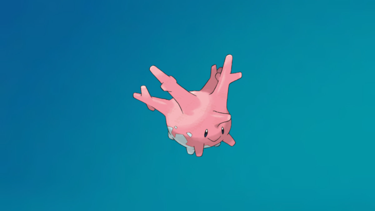 Corsola on the Water type background.