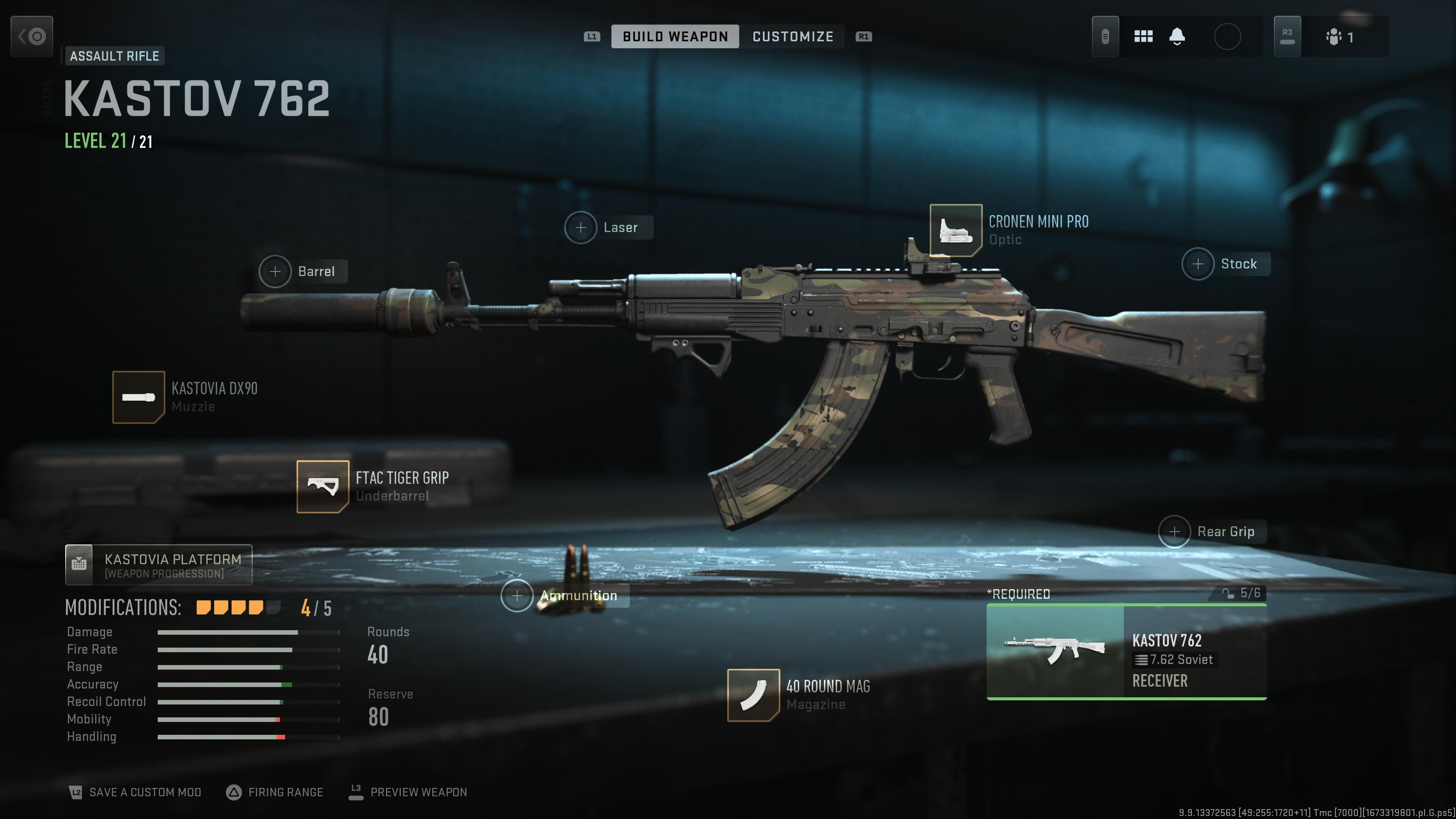 An assault rifle in Warzone 2.