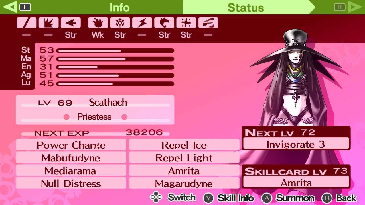 Scathach resists pierce, ice, wind, and light, and is only weak to fire.