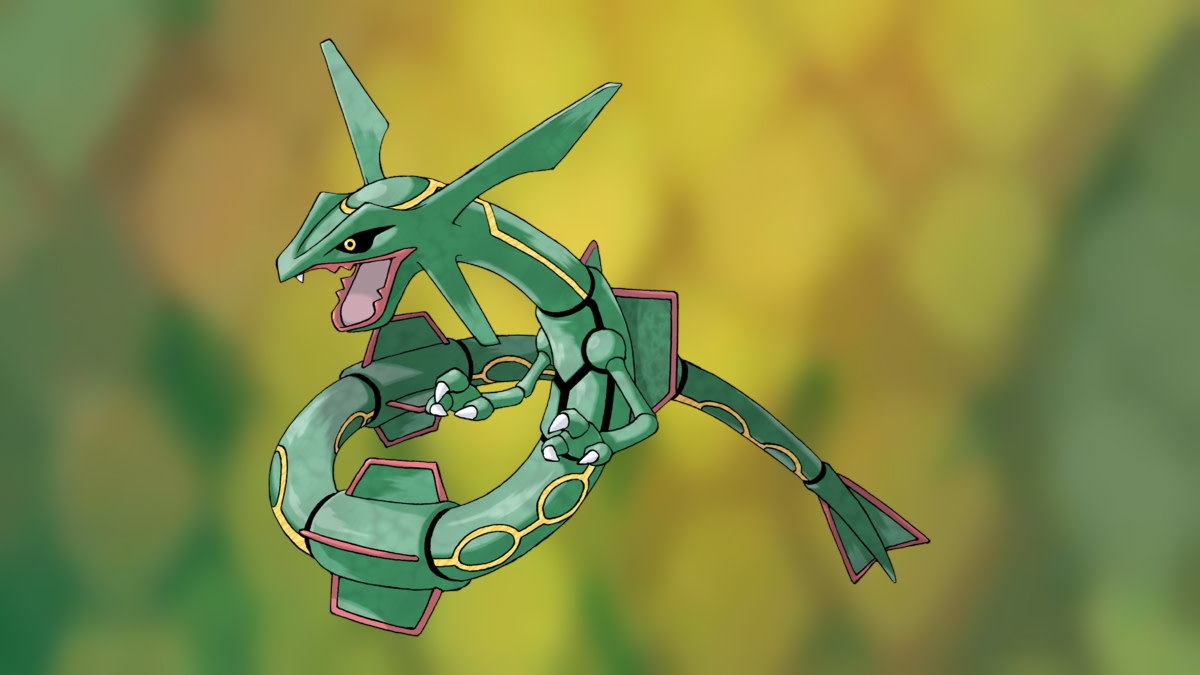 Rayquaza, a Dragon-type Pokémon.