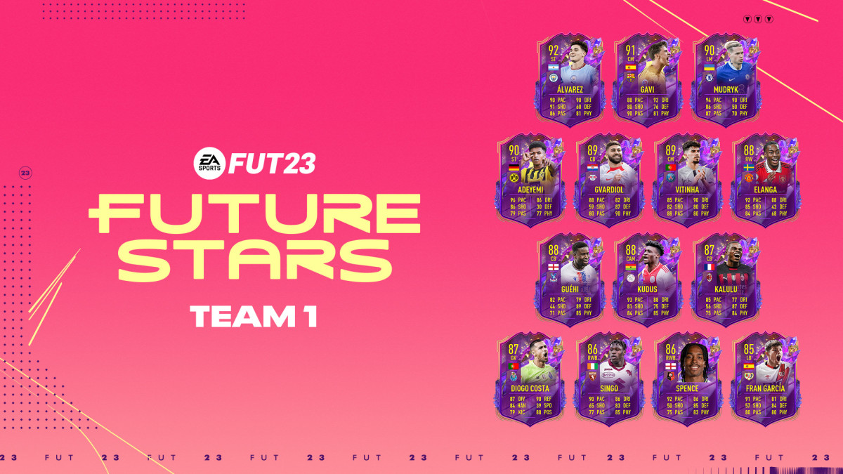 FIFA 23 Future Stars Team 1 cards.