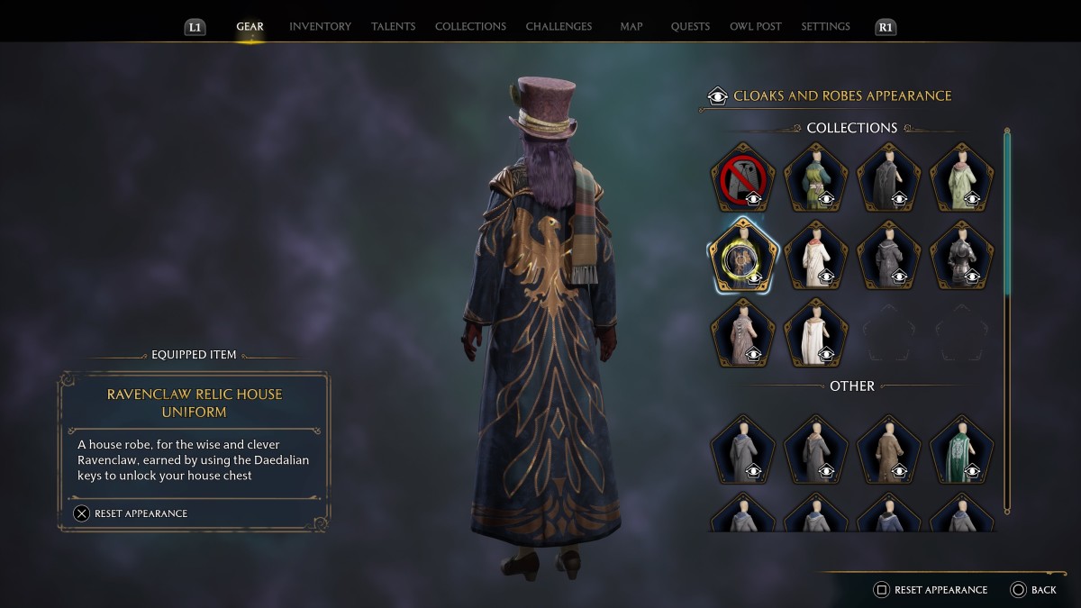Hogwarts Legacy Ravenclaw Relic House Uniform