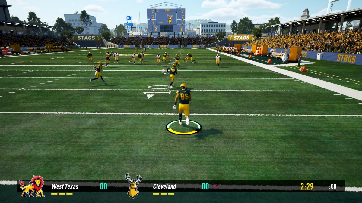 Screenshot from an American football sim.
