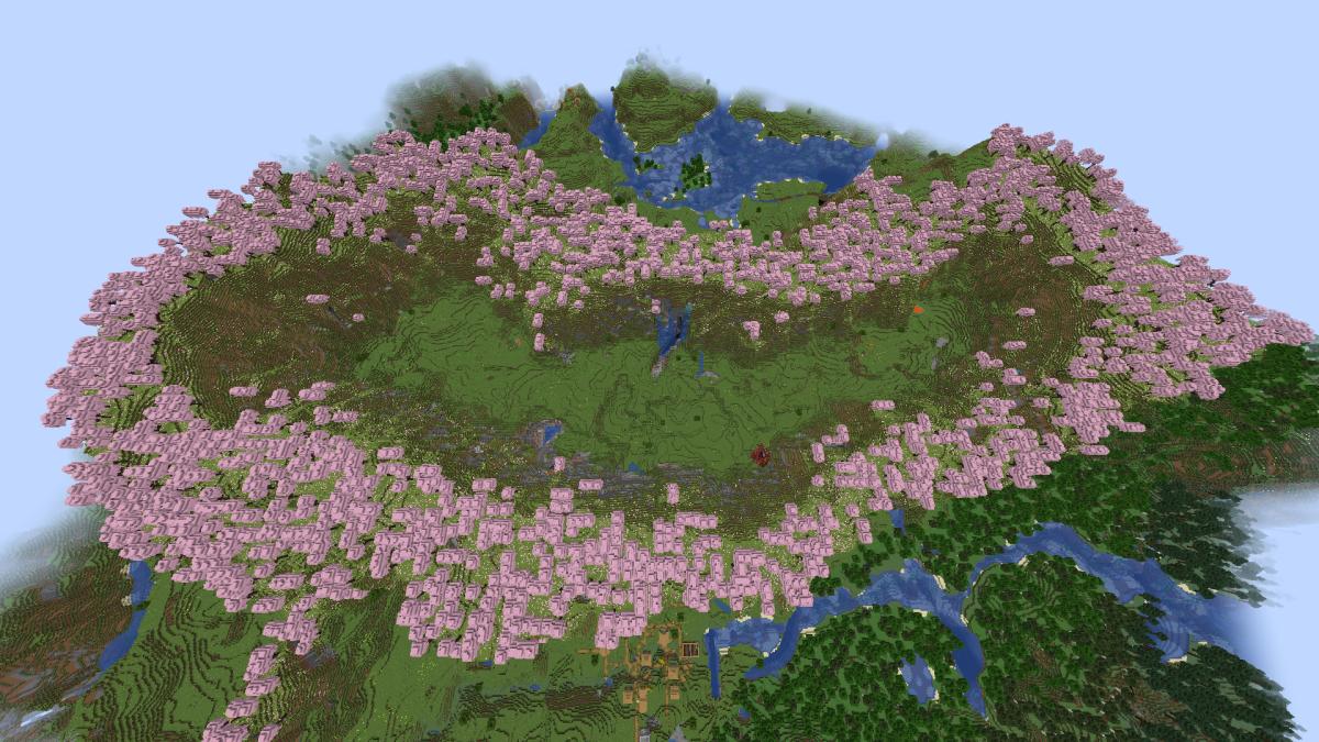 Minecraft Cherry Blossom hills