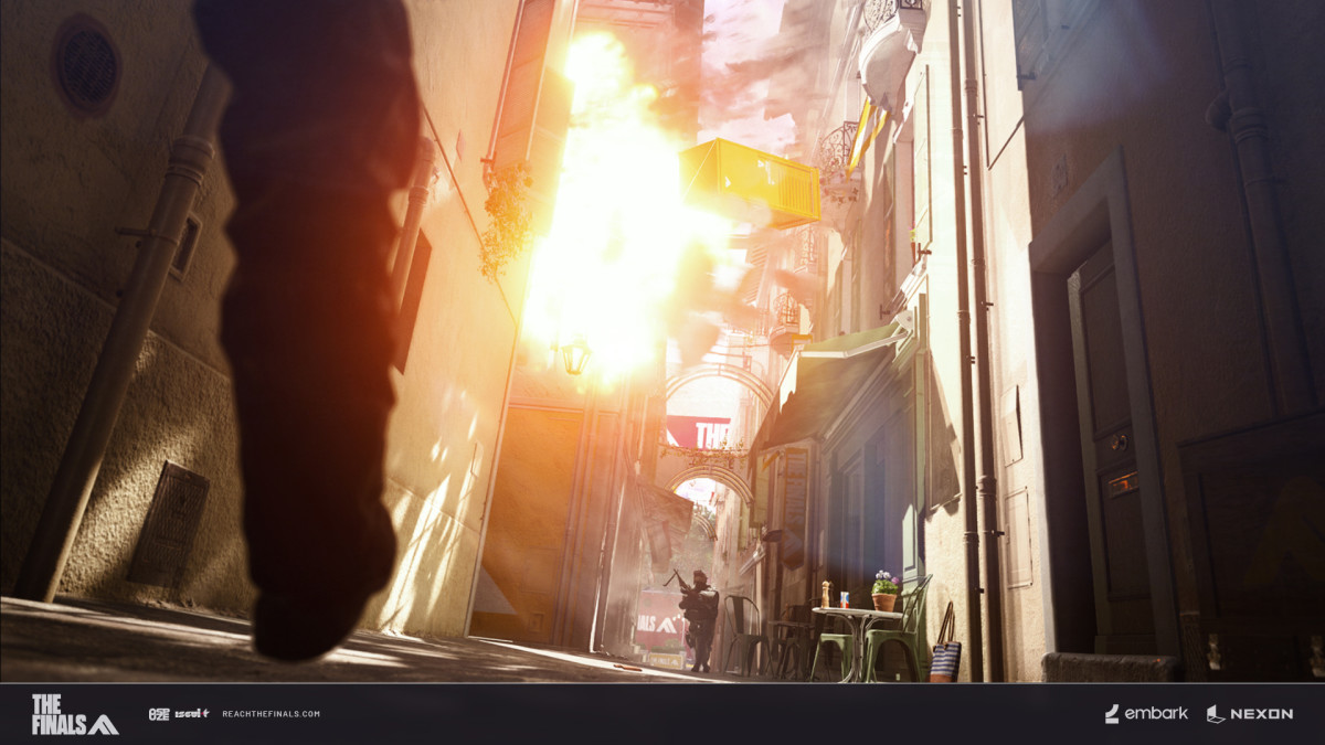 The Finals explosion in an alley