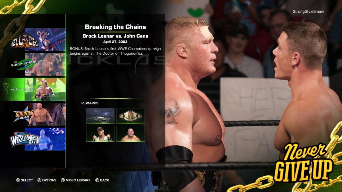 WWE 2K23 Cena vs. Lesnar.