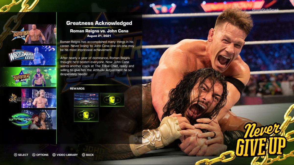 WWE 2K23 Cena vs. Reigns.