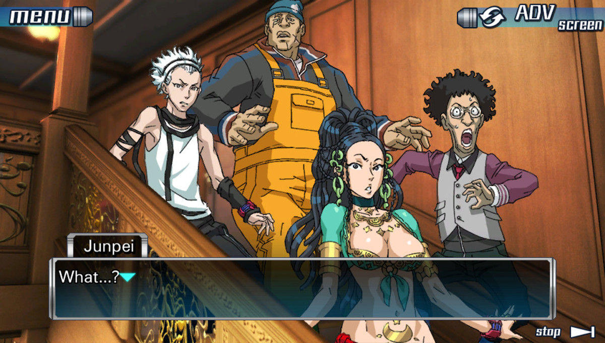 The Nonary Games screenshot of characters being surprised.