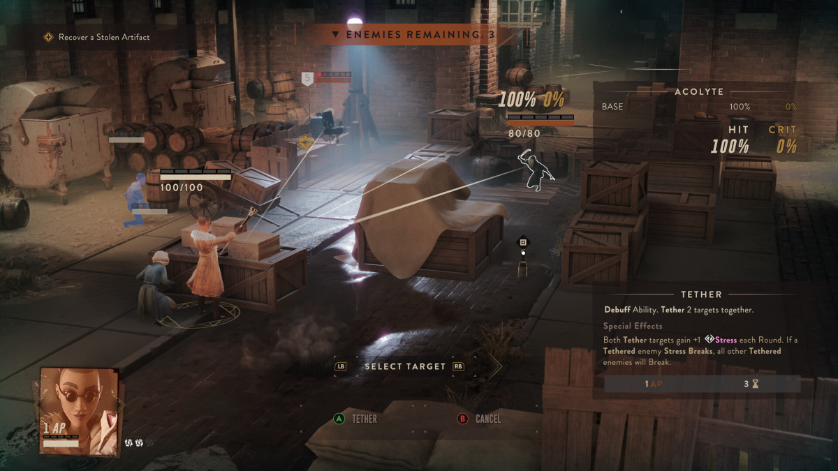 The Lamplighters League combat screenshot.