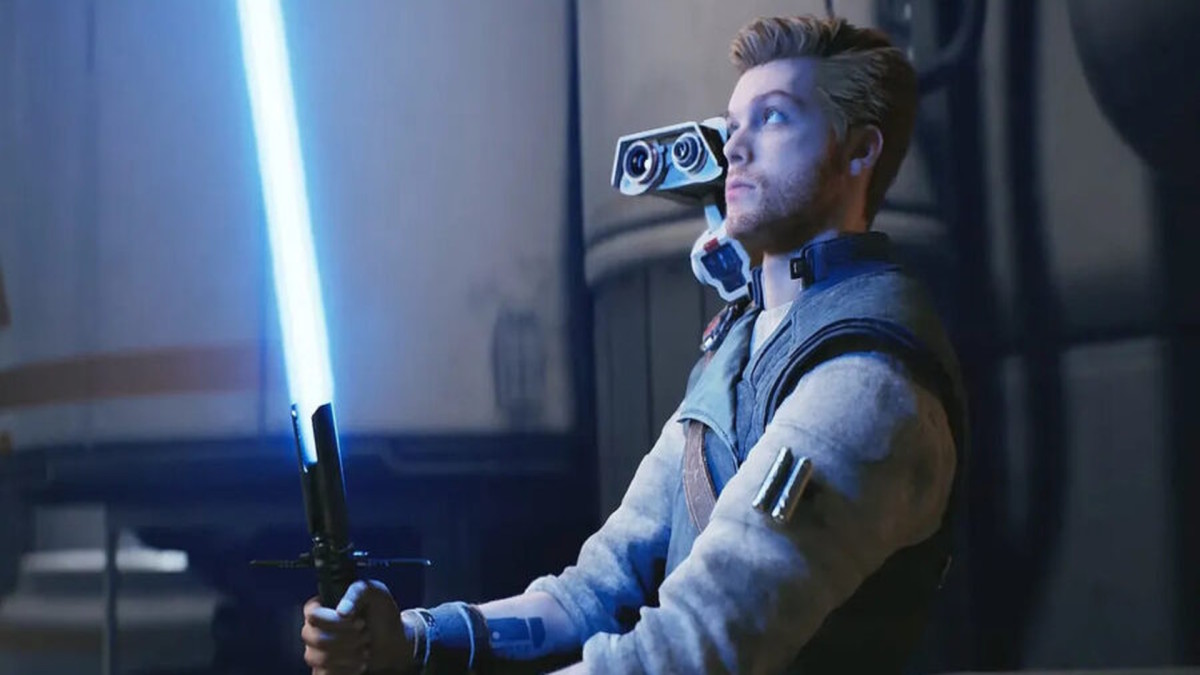 Star Wars Jedi: Survivor screenshot showing protagonist Cal Kestis wielding his lightsaber