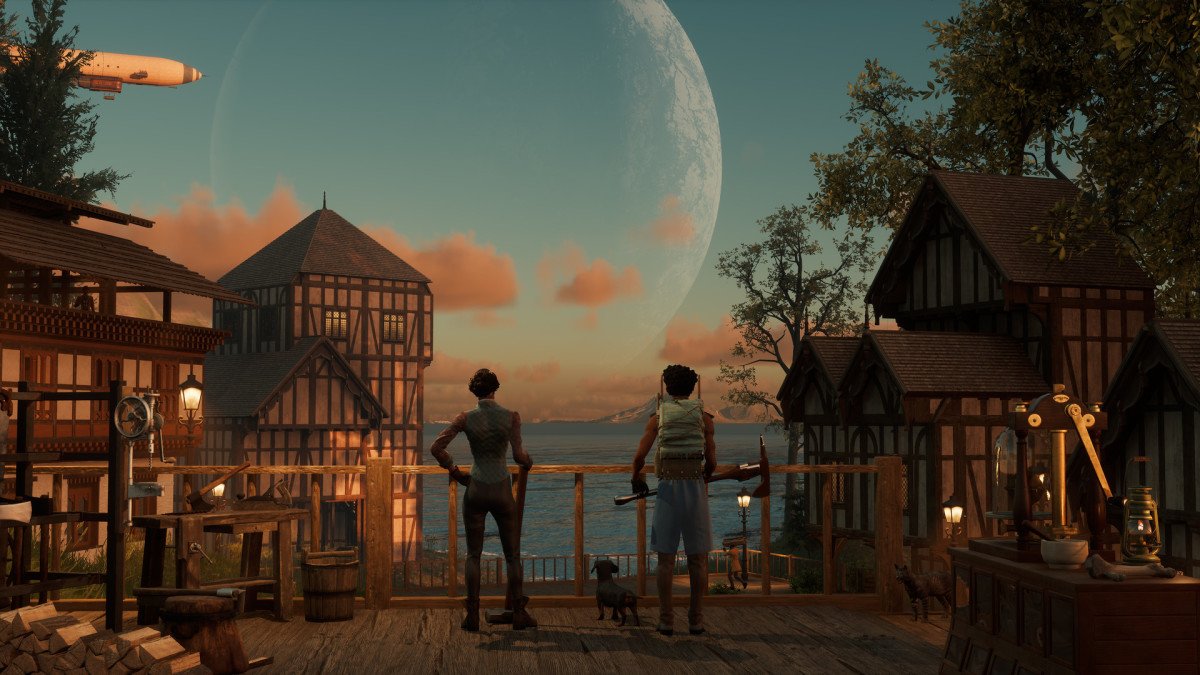 Nightingale players looking at the moon.