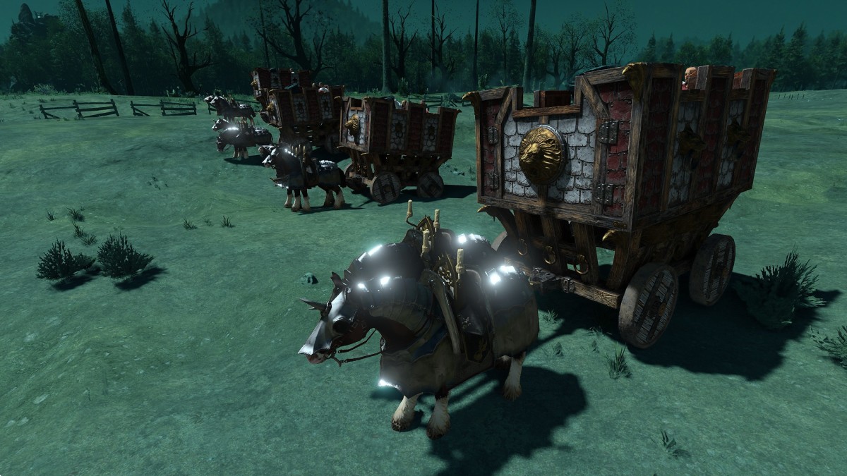 Total War: Warhammer 3 War Wagons with Mortars.