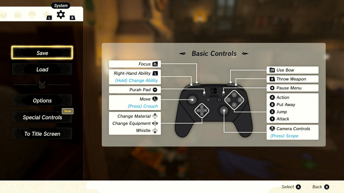 Zelda TotK controls