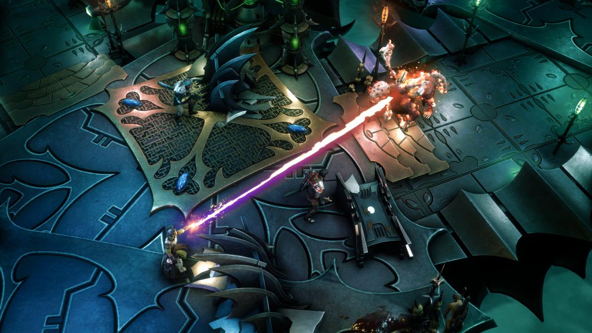 Warhammer 40,000: Rogue Trader battle screenshot.