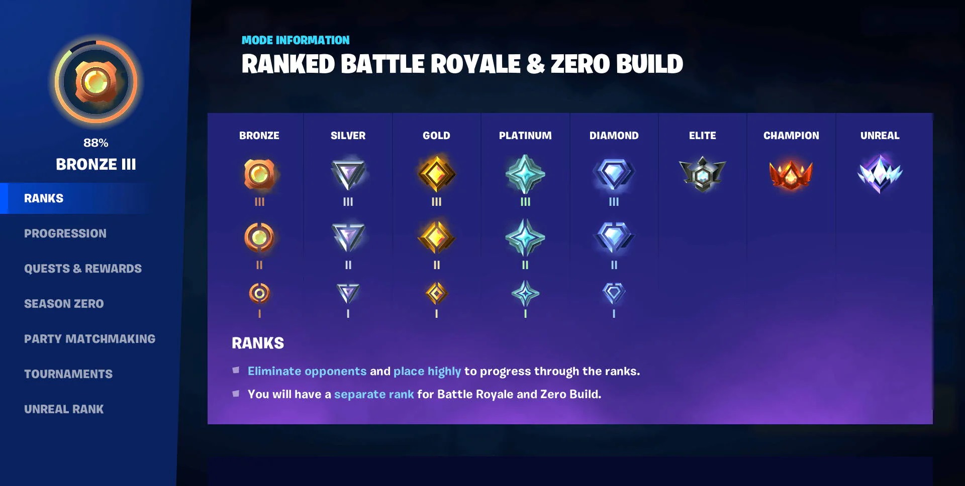 Fortnite Ranked Chapter 4 Season 3 Patch Notes - Rank Reset